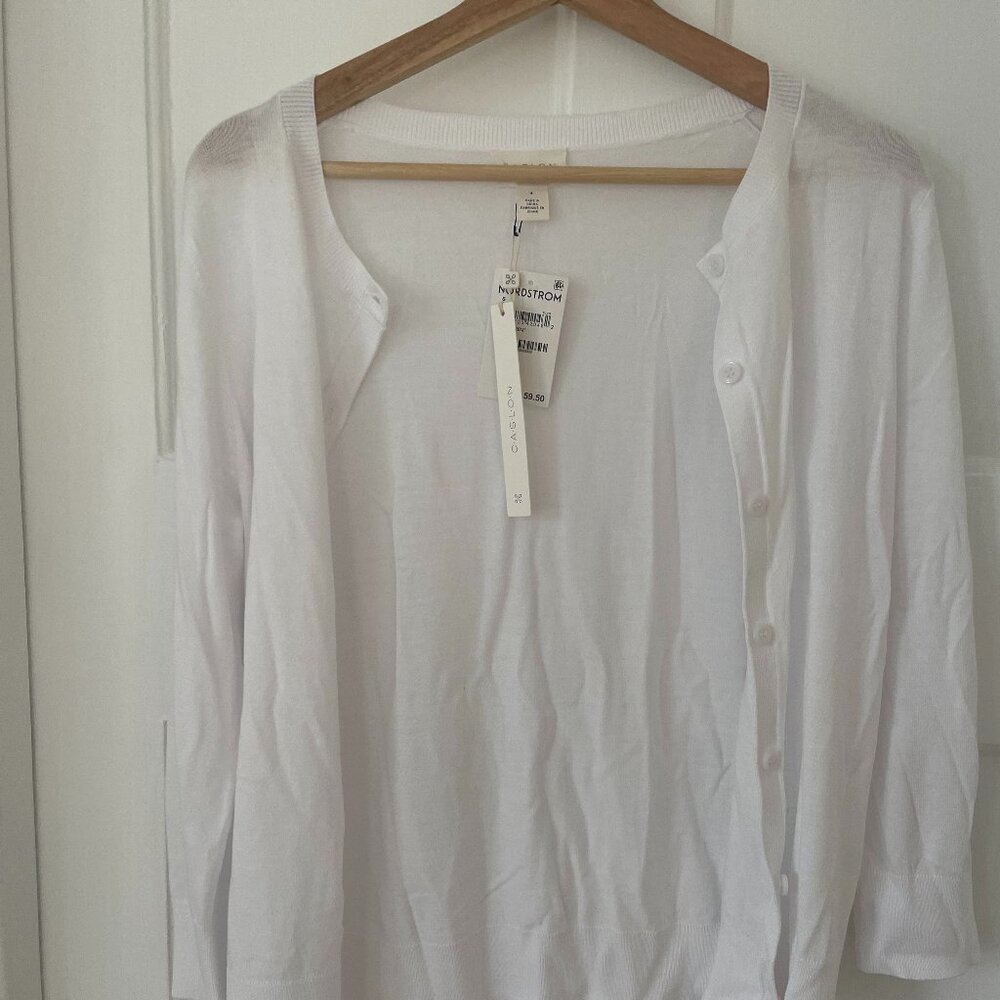 NWT Light White Cardigan, Size S perfect for spring and summer (Nordstrom/Caslon